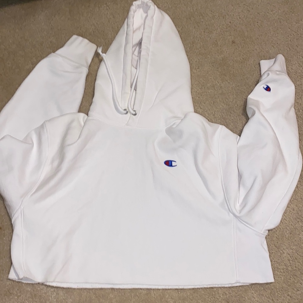 Cropped Champion Hoodie White